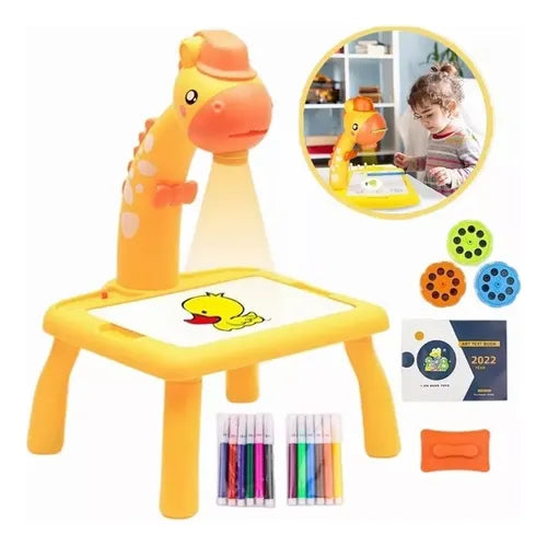 🦒✨ Mesa de Dibujo con Proyector de Jirafa 🎨